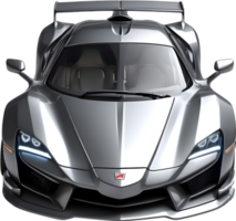 AI generated a gray sports car on a transparent background png