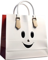 AI generated shopping bag with a logo on it, transparent background png