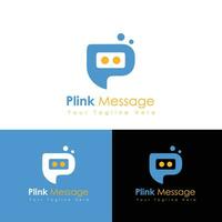 Letter P Messaging app logo vector