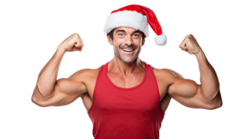 AI generated Male Figure Wearing a Santa Hat on Transparent Background png