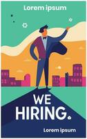 We Are Hiring People Recruitment Human Resources Concept Vector Illustration, We are hiring banner, flat vector illustration. Job interview concept.