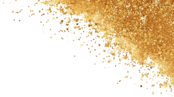 ai genererad guld gnistra och glitter damm effekt isolerat på transparent bakgrund. png