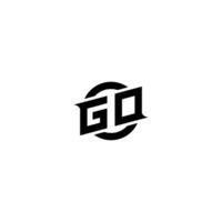 GO Premium esport logo design Initials vector