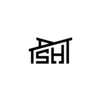 SH Initial Letter in Real Estate Logo concept vector