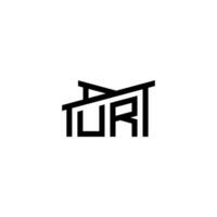 UR Initial Letter in Real Estate Logo concept vector