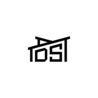 ds inicial letra en real inmuebles logo concepto vector