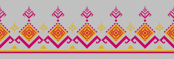 Border ethnic tribal pattern art. folk embroidery, and Mexican style. Aztec geometric ornament print. Design for background, illustration, fabric, clothing, textile, print, batik. vector