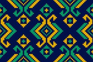 Ethnic Aztec pattern art. Geometric seamless pattern in tribal, folk embroidery, and Mexican style. vector