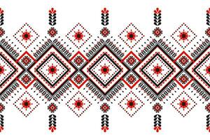 Fabric flower pattern art. Geometric ethnic seamless pattern in tribal. vector