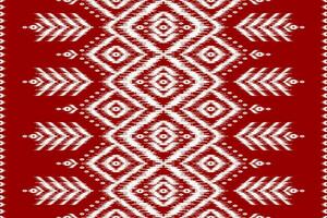 alfombra ikat patrón rojo art. patrón geométrico étnico ikat sin costuras en tribal. estilo americano y mexicano. vector