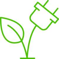verde energia linha ícone símbolo ilustração png