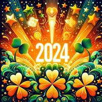 AI generated Happy New Year 2024 abstract background photo