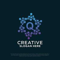 Connection logo design with letter creative concept Premium Vector