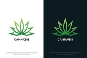 Marijuana health medical logo design creative concept Premium Vector