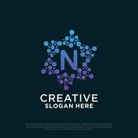 Connection logo design with letter creative concept Premium Vector