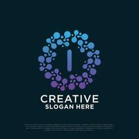 Connection logo design with letter creative concept Premium Vector