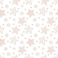 Pastel boho pattern with stars. Boho style nursery background template. Wall paintings in the nursery, children's textiles, printing paper, bedroom. Isolated on a white background. vector