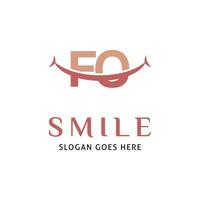 Initial Letter FO Smile Icon Vector Logo Template Illustration Design