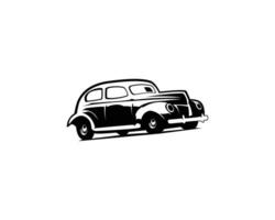 antiguo Clásico coche de 1932 aislado blanco antecedentes lado vista. mejor para logotipos, insignias, emblemas, iconos, disponible en eps 10 vector