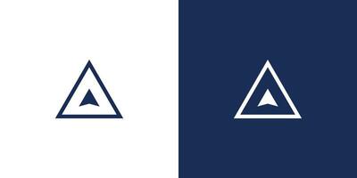 The logo design is a blend of triangle with the direction of the arrow.  Minimalist and modern vector illustration design suitable for business and brands