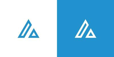 Simple abstract mountain with blue line vector