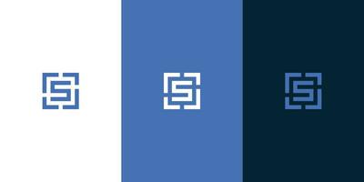 Initial Letters SS  Logo With Letter S in the Middle of square vector