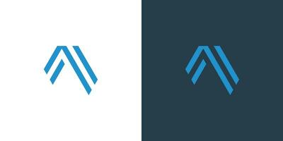 Simple abstract mountain with blue line vector