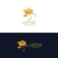 Gold lotus logo sign vector template