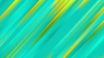 Turquoise and yellow smooth stripes abstract video animation