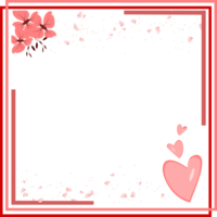 Valentine Frame Background. Romantic Frame Border. Flower Heart Clipart png