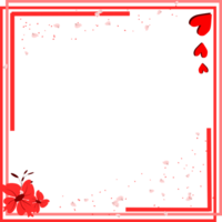 Valentine Frame Background. Romantic Frame Border. Flower Heart Clipart png