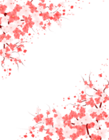 Spring Floral Frame. Sakura Bloom Background. Cherry Blossom Border. Beautuful Flower Clipart. png
