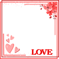 Valentine Love frame. Flower Heart Background. Floral Clipart Illustration png