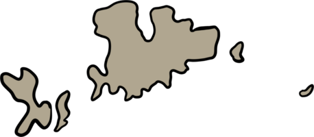 Gekritzel freihändig Zeichnung von Mykonos Insel Karte. png