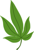 semplicità foglia di cannabis disegno a mano libera design piatto. png