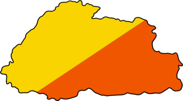 teckning av bhutan flagga Karta. png