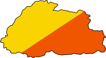 tekening van Bhutan vlag kaart. png