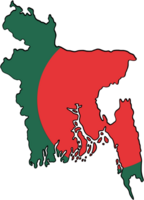tekening van Bangladesh vlag kaart. png