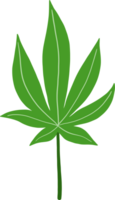 simplicidad hoja de cannabis dibujo a mano alzada diseño plano. png