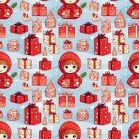 AI generated Cute Christmas pattern. Digital Paper. AI Generated. photo