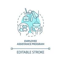 2D editable employee assistance program thin line blue icon concept, isolated vector, monochromatic illustration representing online therapy. vector