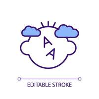 2D editable early dyslexia detection icon representing dyslexia, isolated vector, multicolor thin line illustration. vector