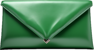 AI generated green clutch handbag png