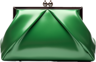 AI generated green clutch handbag png