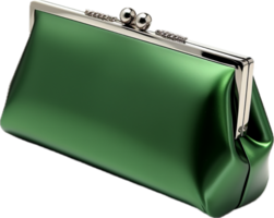 AI generated green clutch handbag png