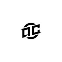 QC Premium esport logo design Initials vector