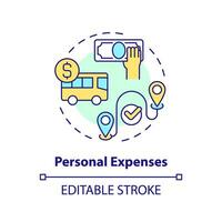 2D editable personal expenses thin line icon concept, isolated vector, multicolor illustration representing athletic scholarship. vector