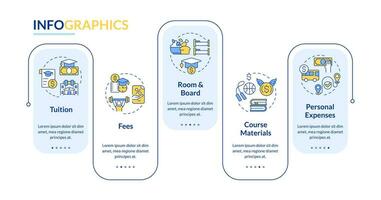 2D athletic scholarship vector infographics template with thin linear icons concept, data visualization with 5 steps, process timeline chart.