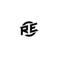 RE Premium esport logo design Initials vector