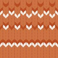 Orange and brown Scandinavian seamless pattern of braided yarn loops with ornament vector
